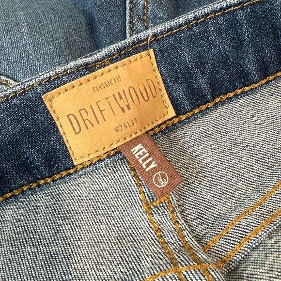 Driftwood Kelly Bootcut Jeans Embroidered Chevron Mid-Rise Flare Leg, Blue - Picture 8 of 11